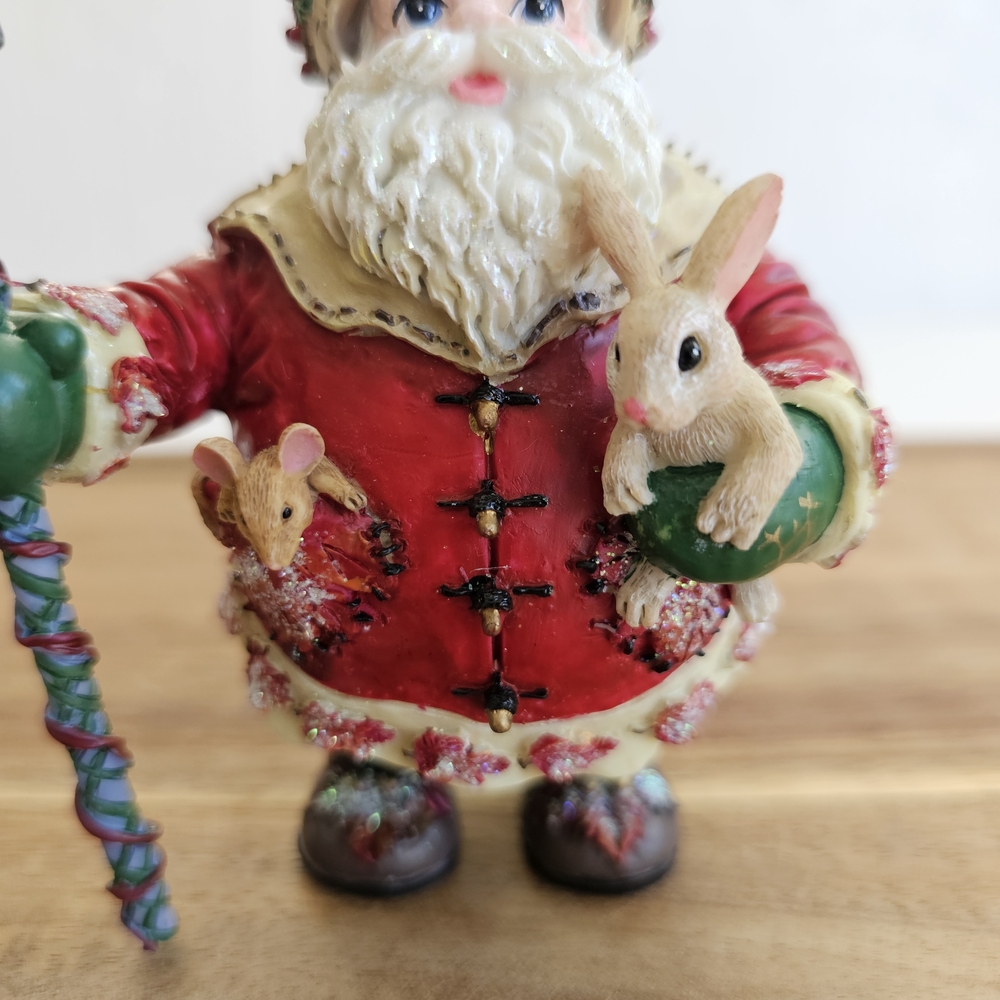Christopher Radko Woodland Winds Frosty Leaf Santa Ornament 1998 Vintage - Picture 6 of 14